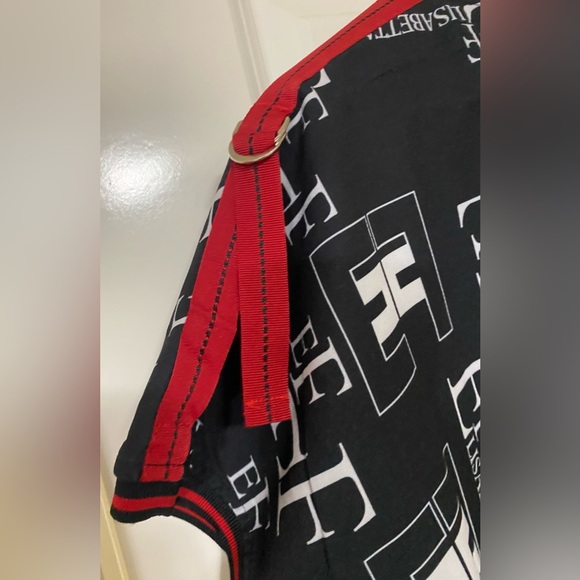 Black and White Geometric Shirt Dress - Picture 2 of 4